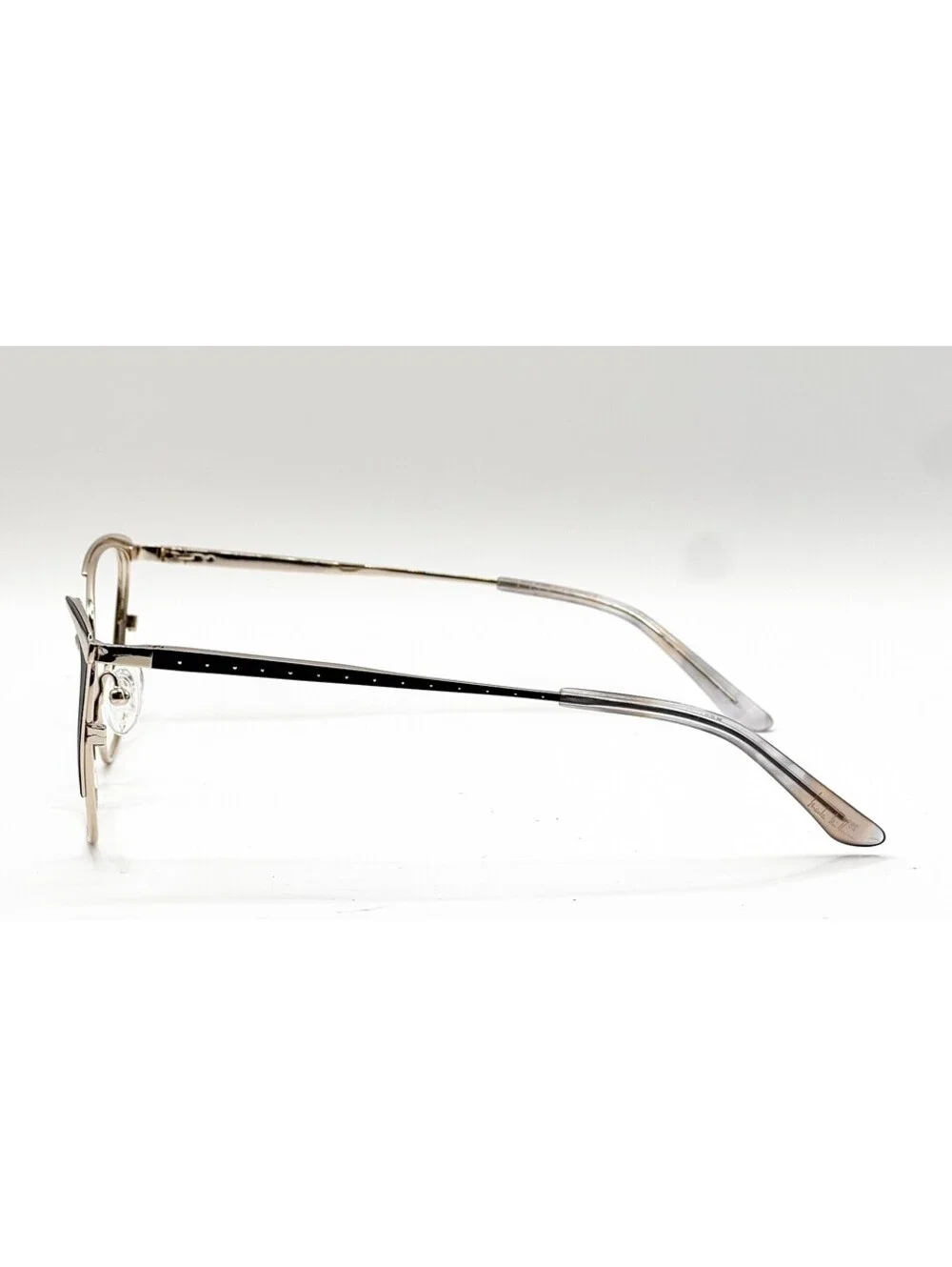 Nicole Miller Harman C01 Black Gold Cat Eye Authentic Eyeglass Frames 59-16-140
